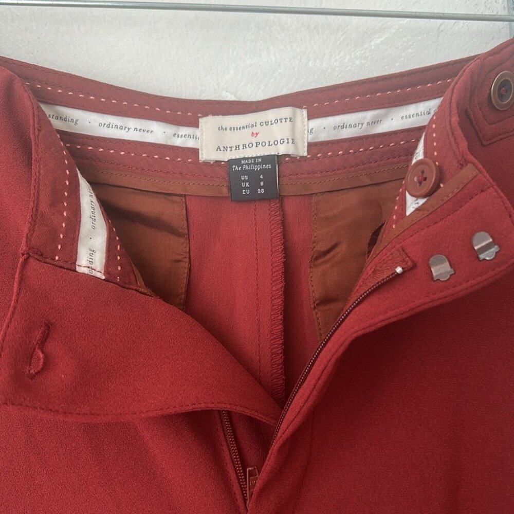 Anthropologie The Essential Culotte in Copper red burgundy Size 4 medium - Picture 7 of 9